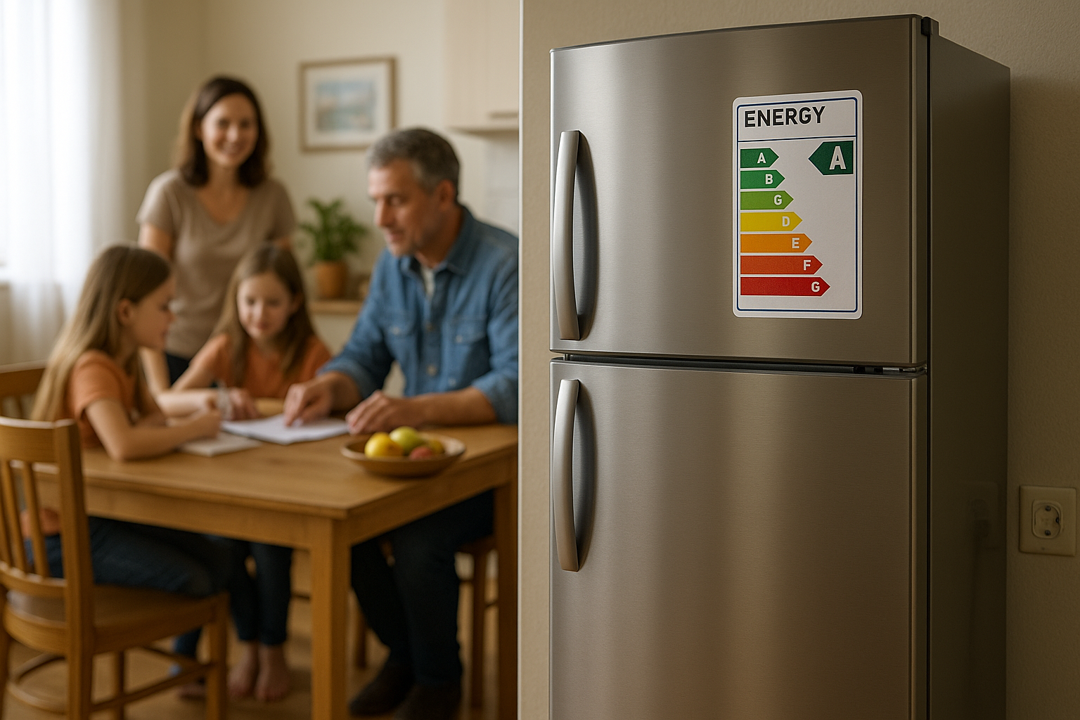 Illustration af hvilket køleskab bruger mindst strøm