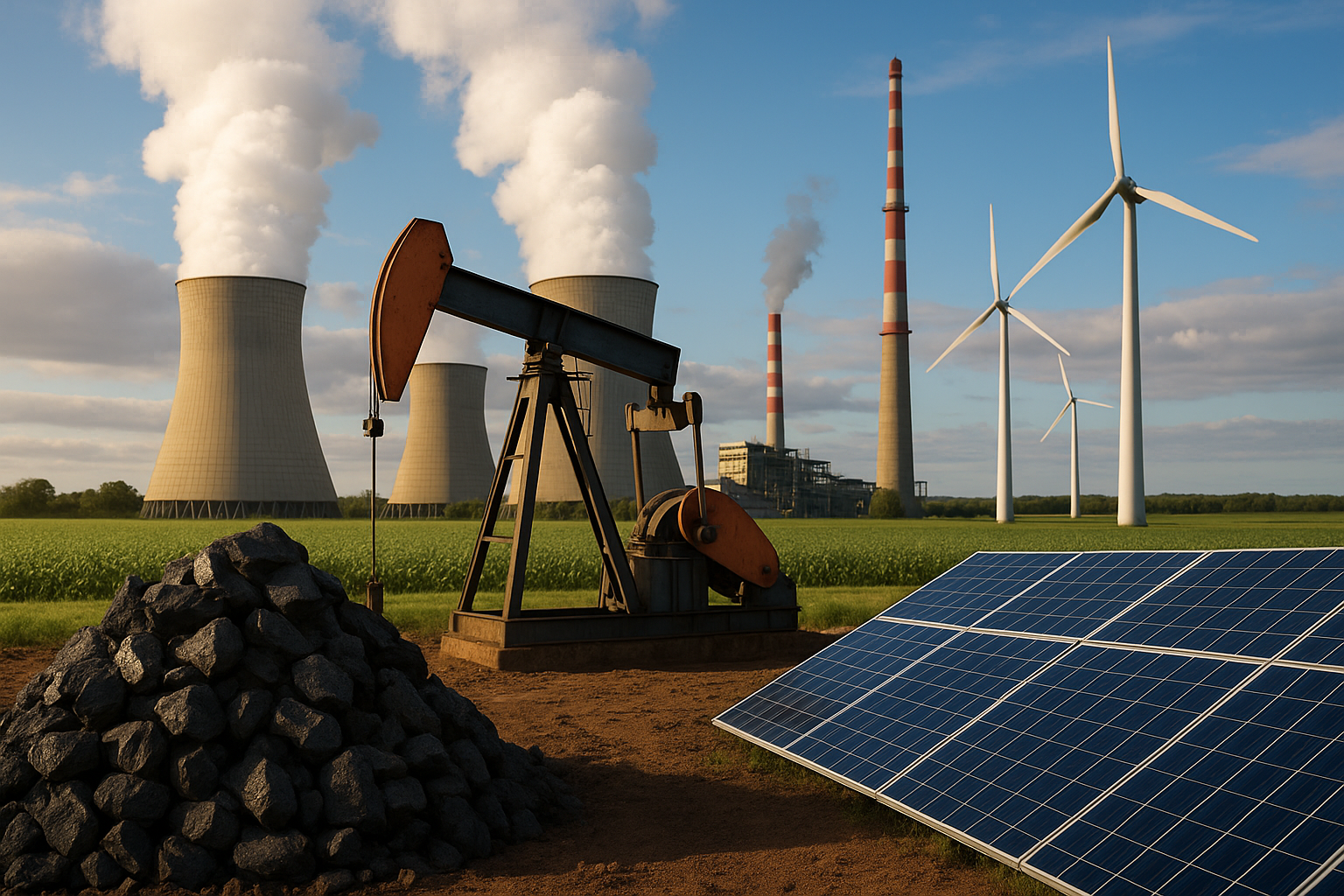 Illustration af hvor får vi el fra