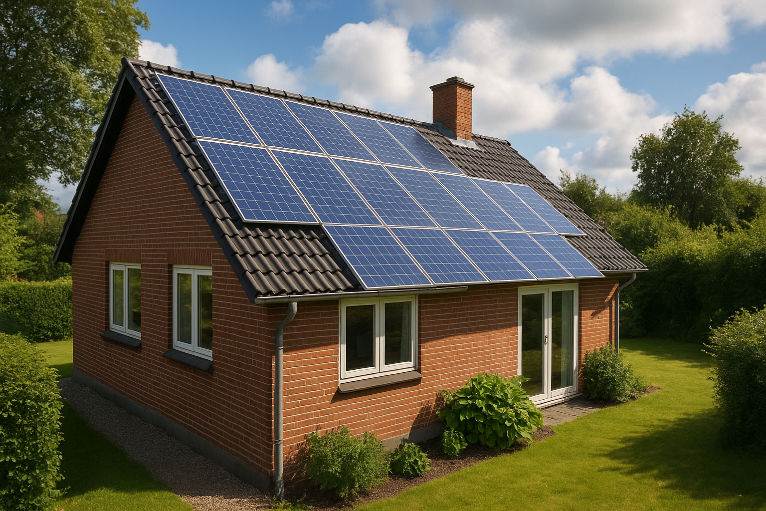 Illustration af hvor meget el producerer solceller