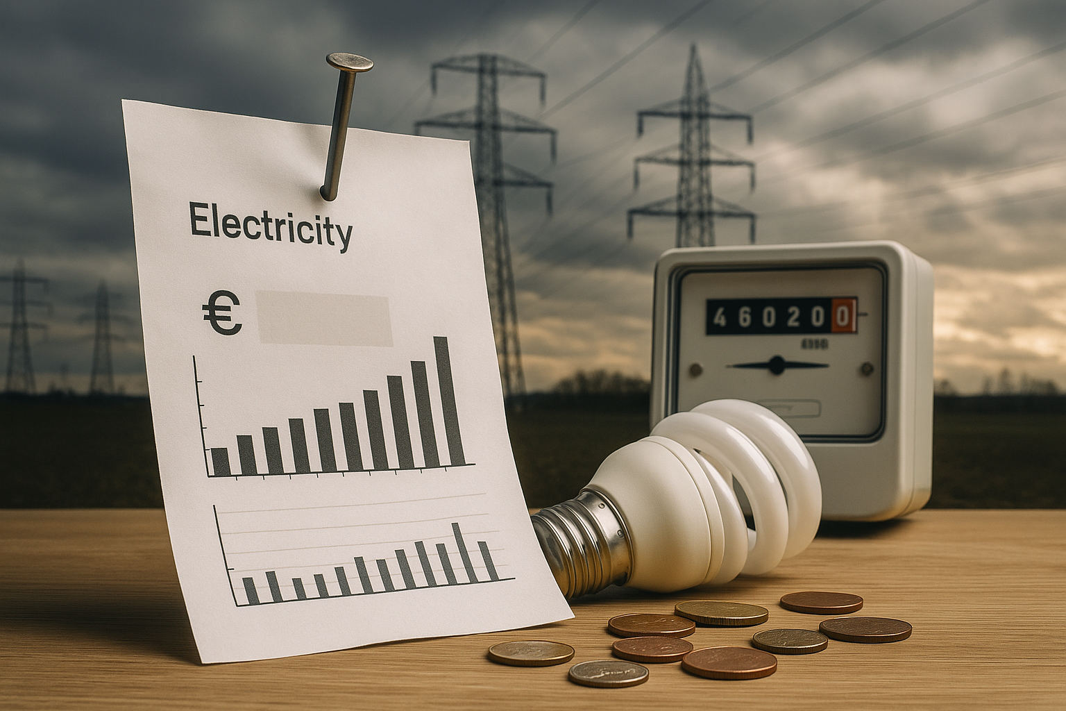 Illustration af hvor meget er el prisen steget