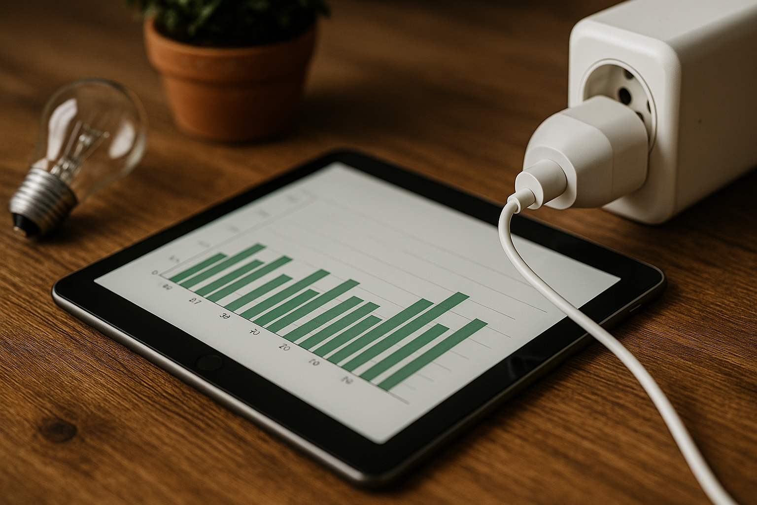 Illustration af hvor meget strøm bruger en ipad