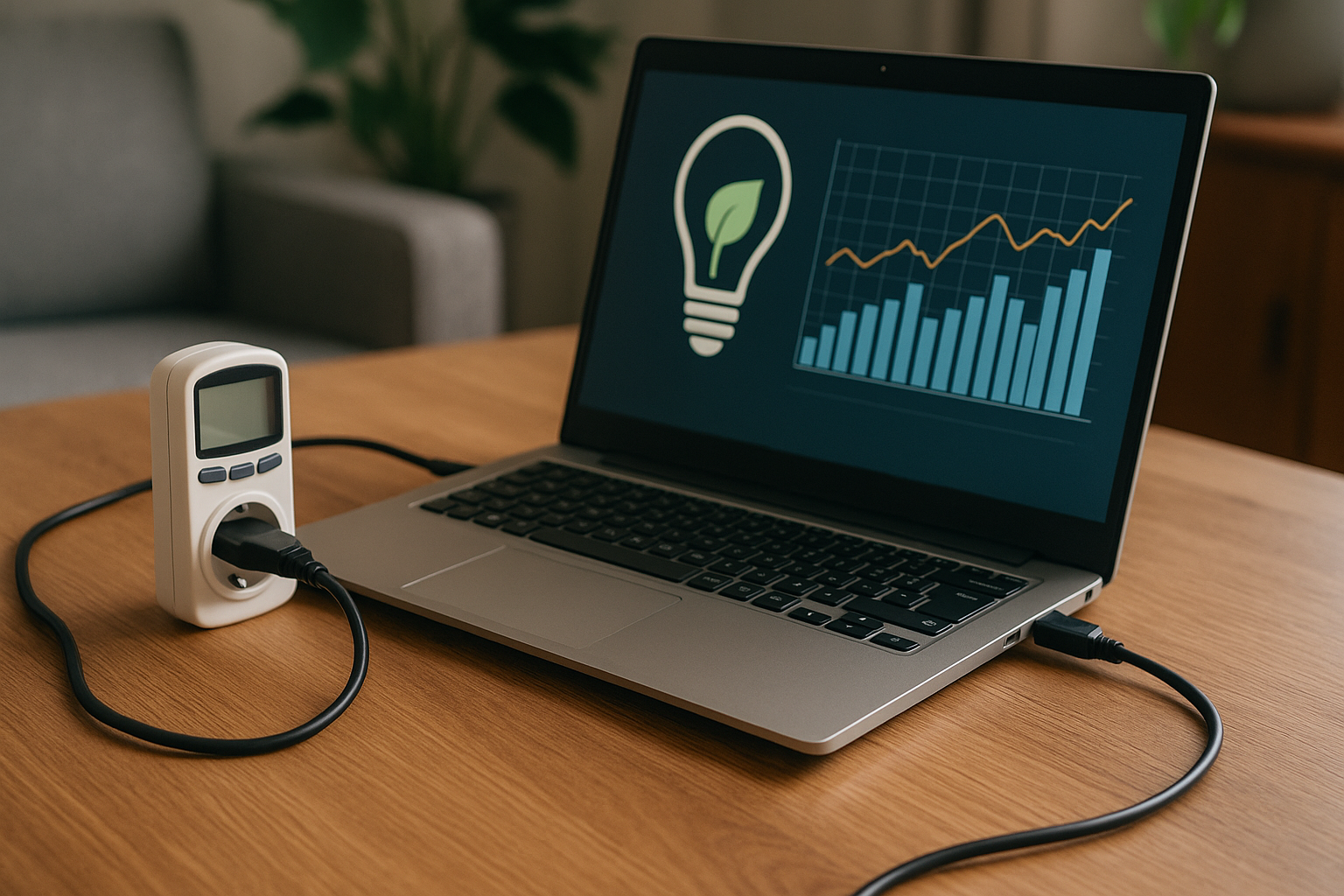 Illustration af hvor meget strøm bruger en laptop