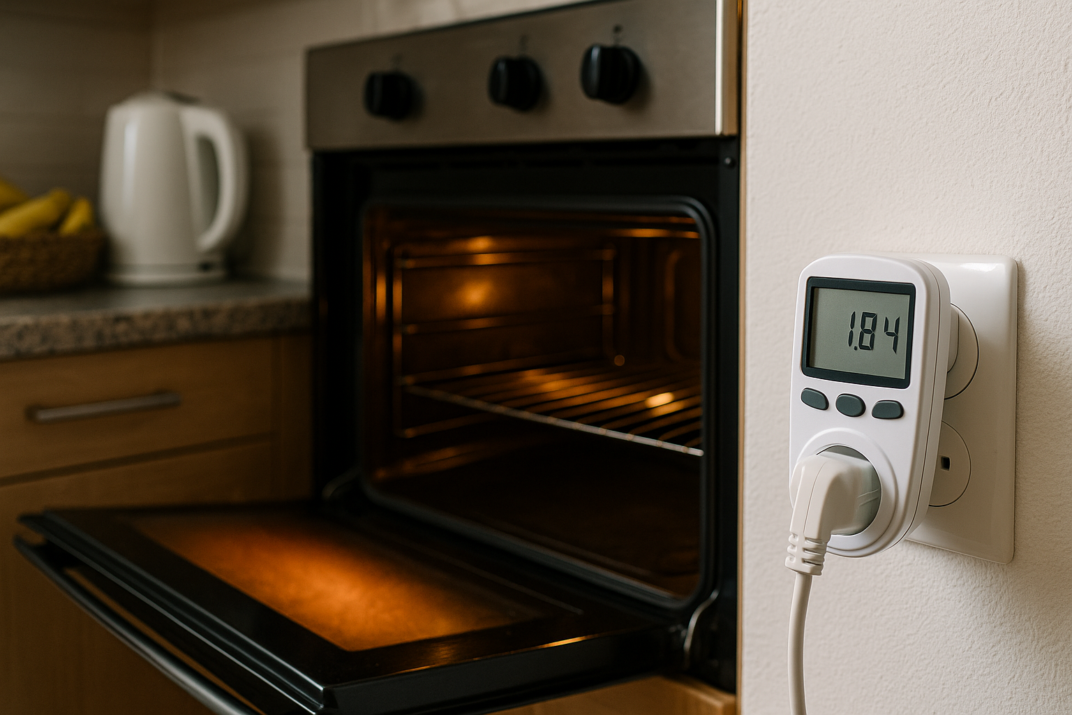 Illustration af hvor meget strøm bruger en ovn på en time