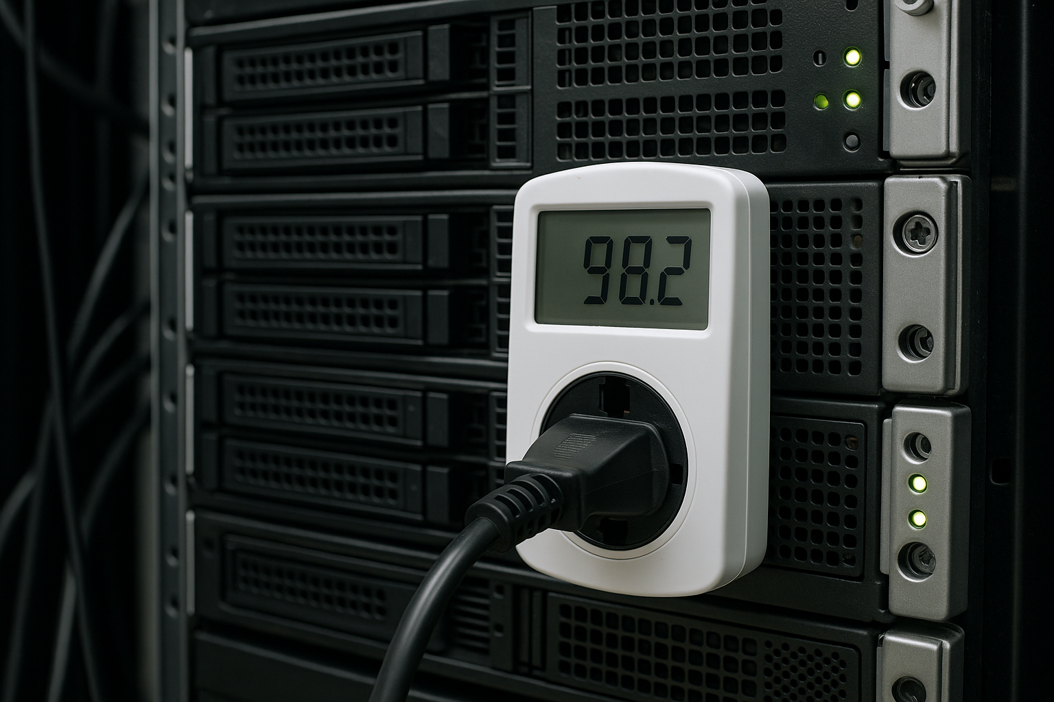 Illustration af hvor meget strøm bruger en server