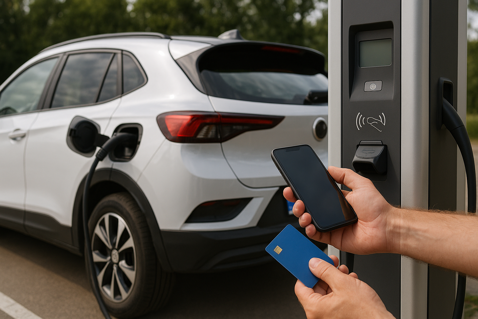 Illustration af hvordan betaler man for strøm til elbil