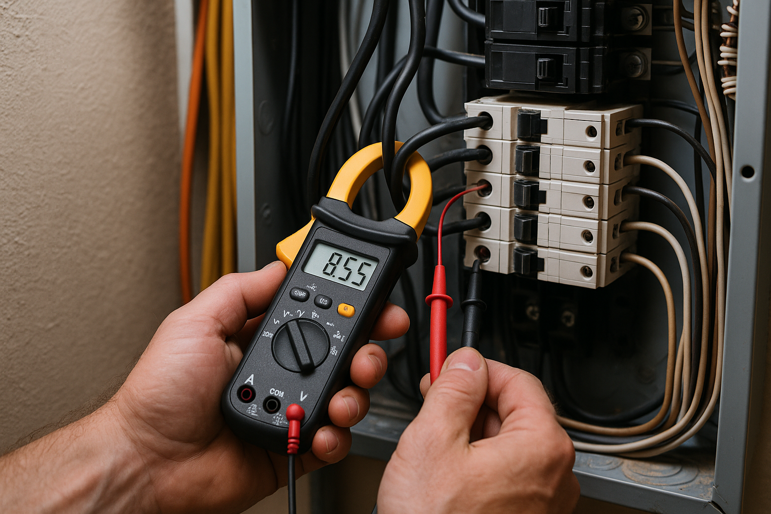 Illustration af hvordan måler man elektrisk strøm