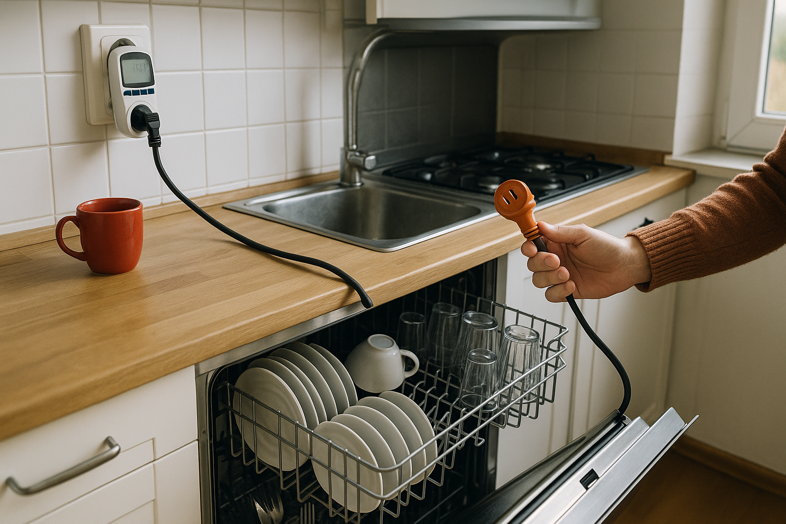 Illustration af hvad koster det i strøm at bruge en opvaskemaskine