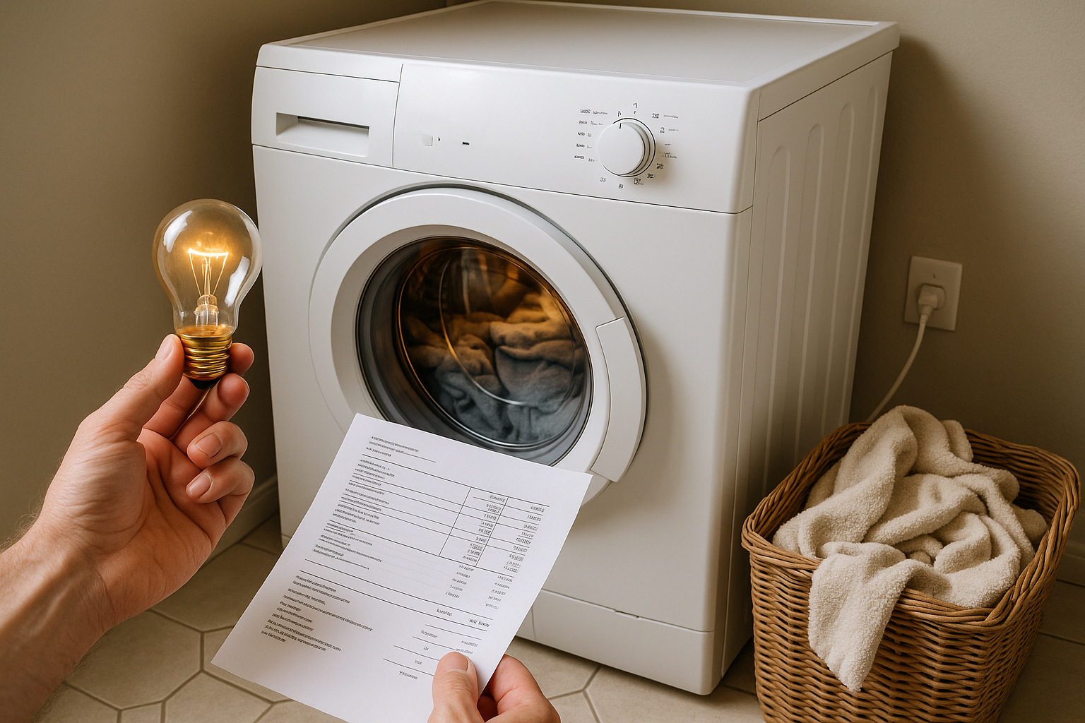 Illustration af hvad koster det i strøm at bruge tørretumbler