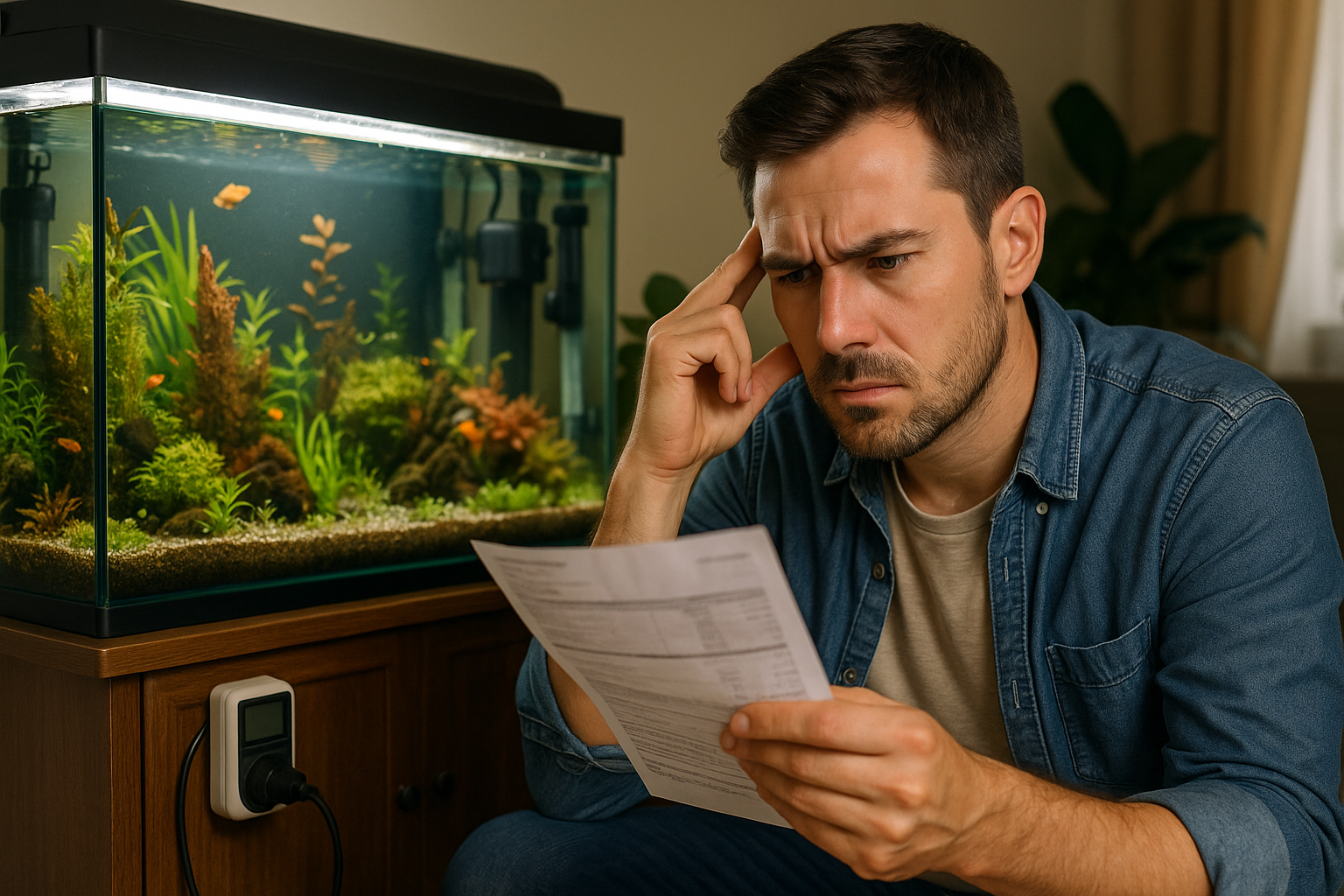 Illustration af hvad koster et akvarium i strøm