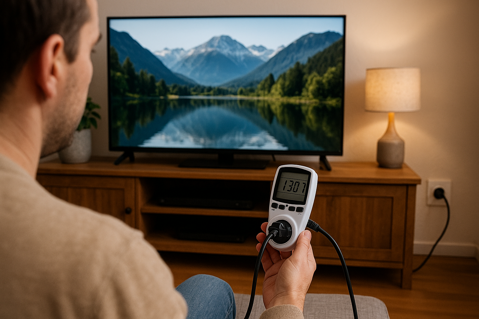 Illustration af hvor meget el bruger et fjernsyn