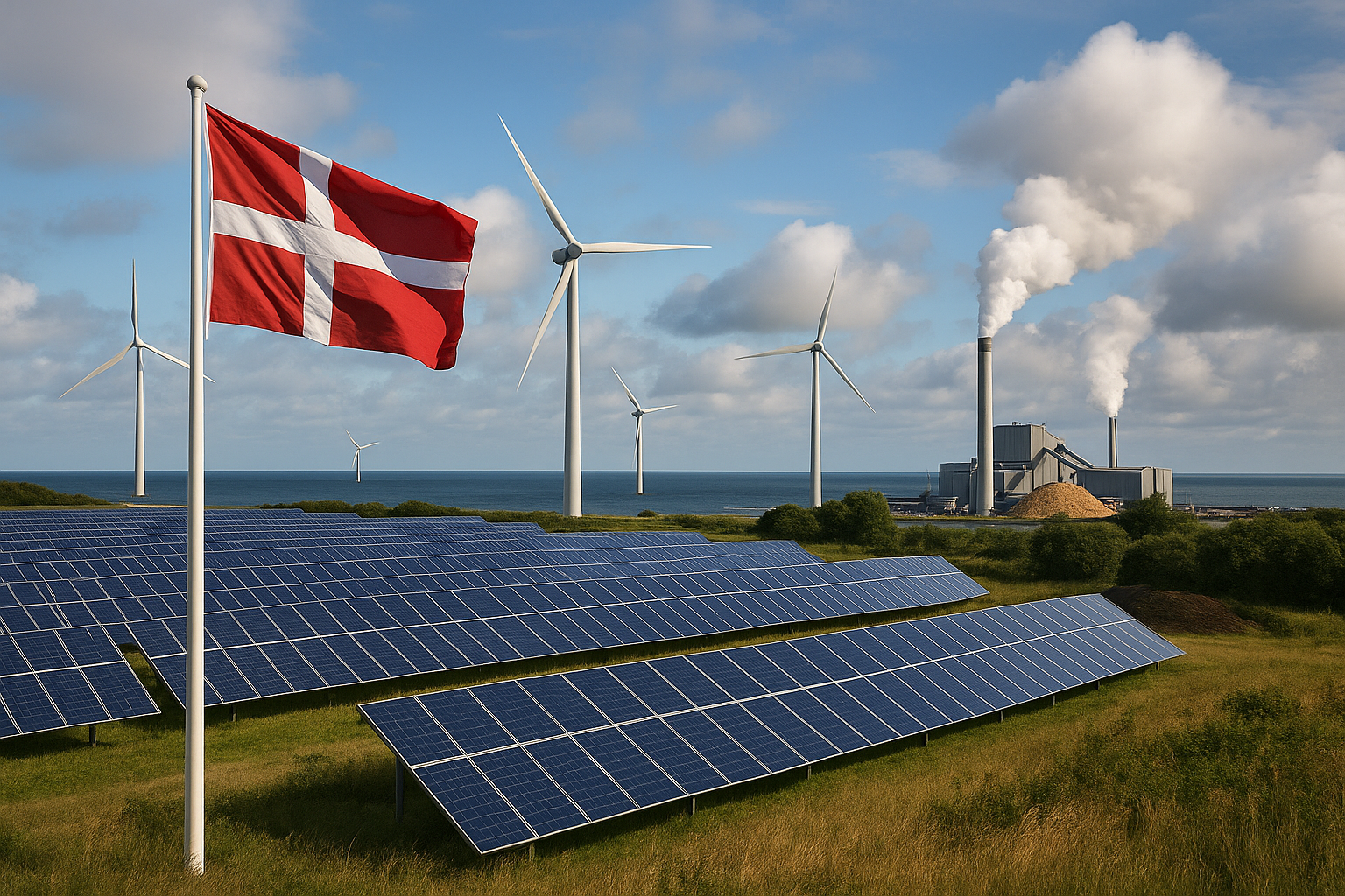 Illustration af hvor meget el produceres i danmark