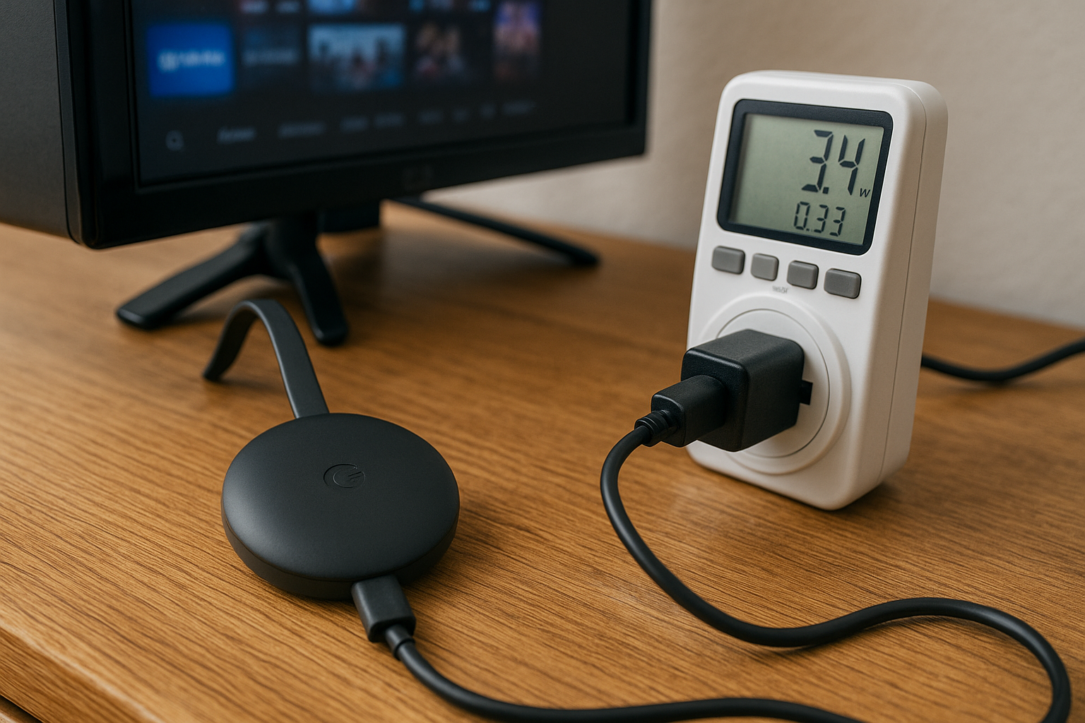 Illustration af hvor meget strøm bruger en chromecast