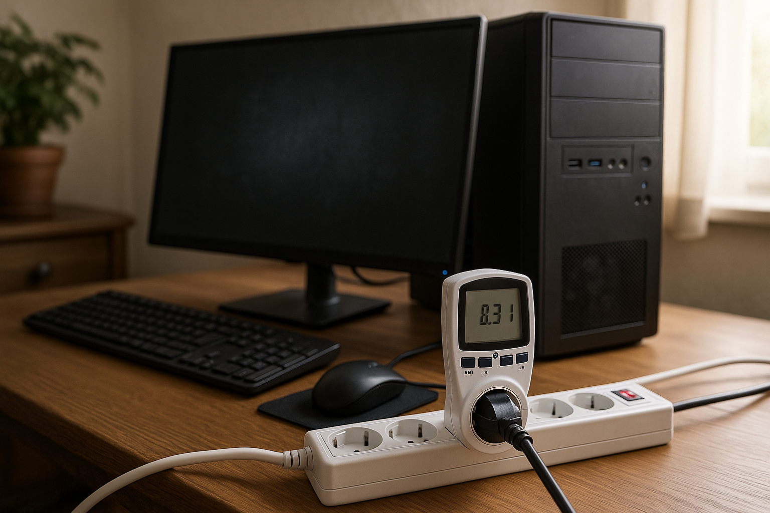 Illustration af hvor meget strøm bruger en stationær pc