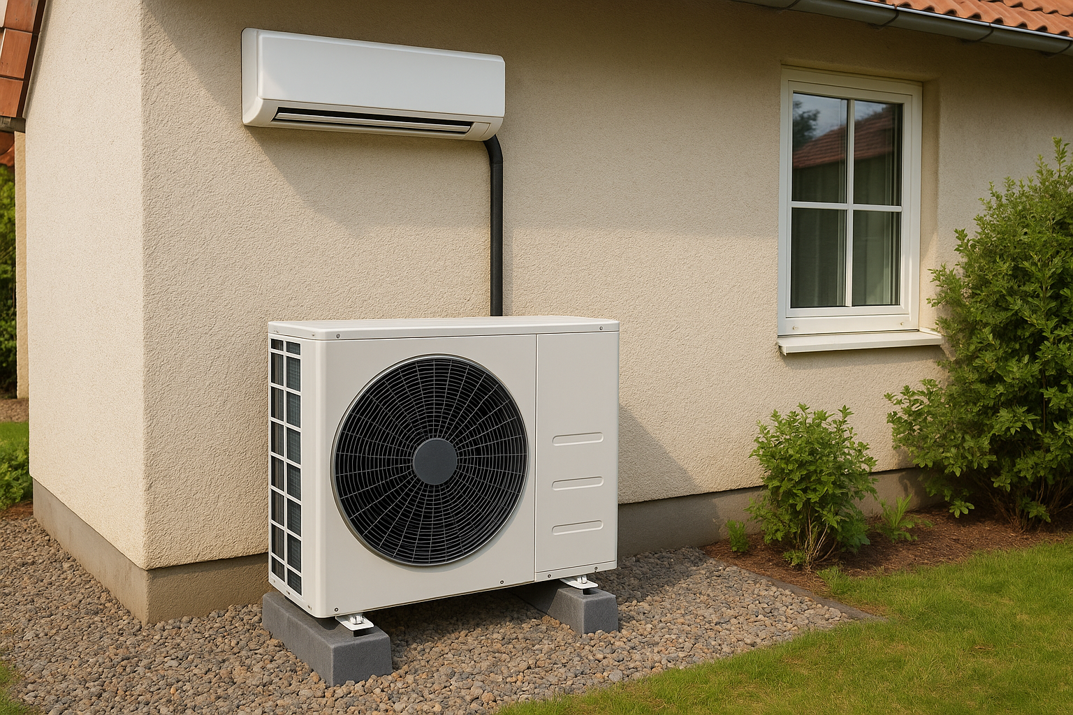 Illustration af hvor meget strøm bruger en varmepumpe luft til luft