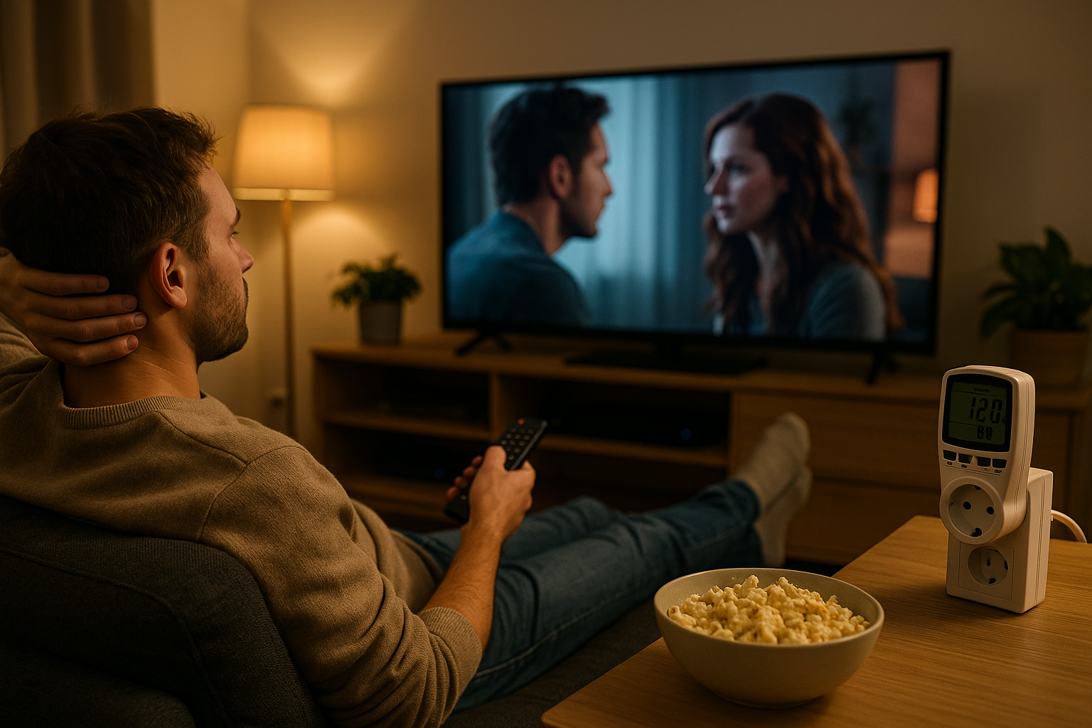 Illustration af hvor meget strøm bruger mit tv