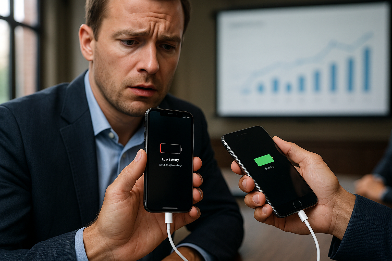 Illustration af hvordan dele strøm iphone