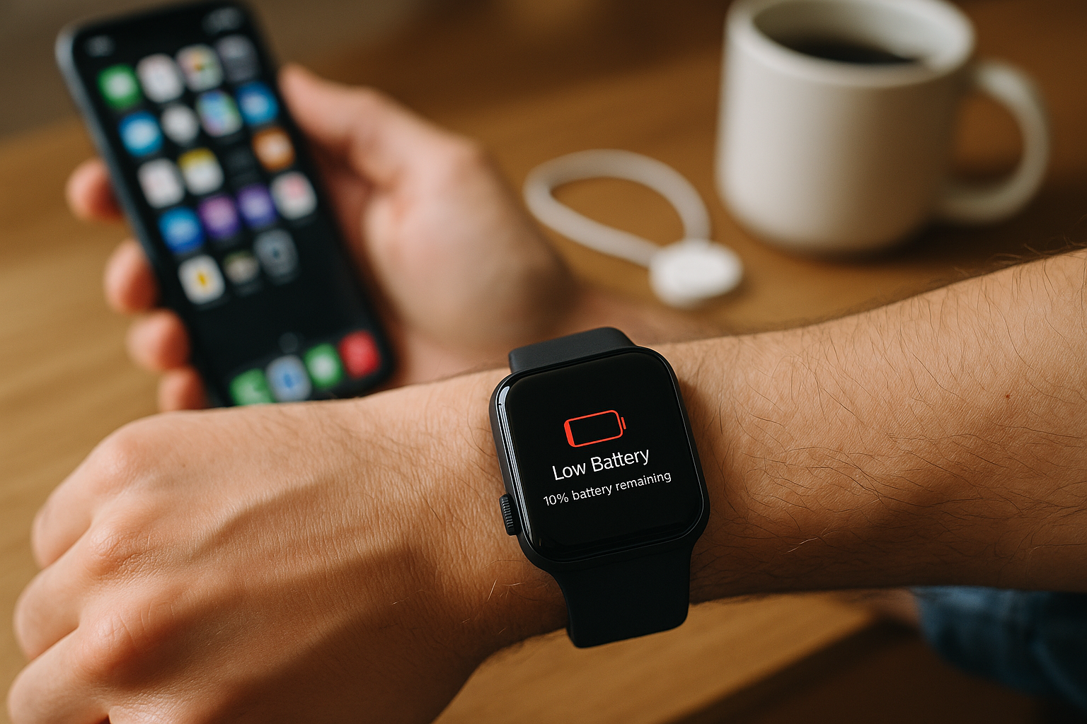 Illustration af hvorfor mister mit apple watch hurtigt strøm