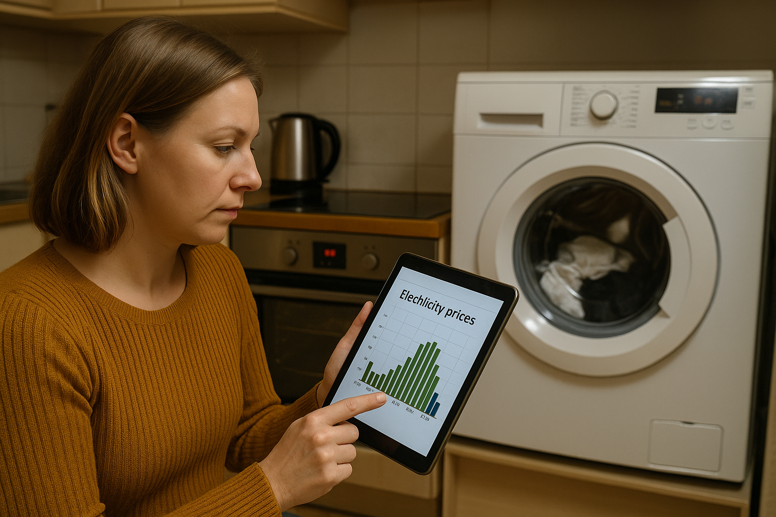 Illustration af hvornår er der billigst strøm