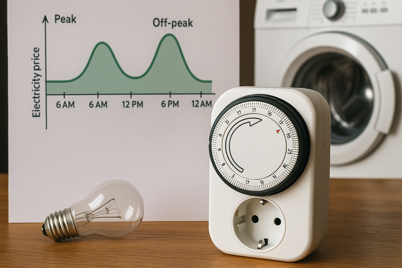 Illustration af hvornår koster strøm mindst