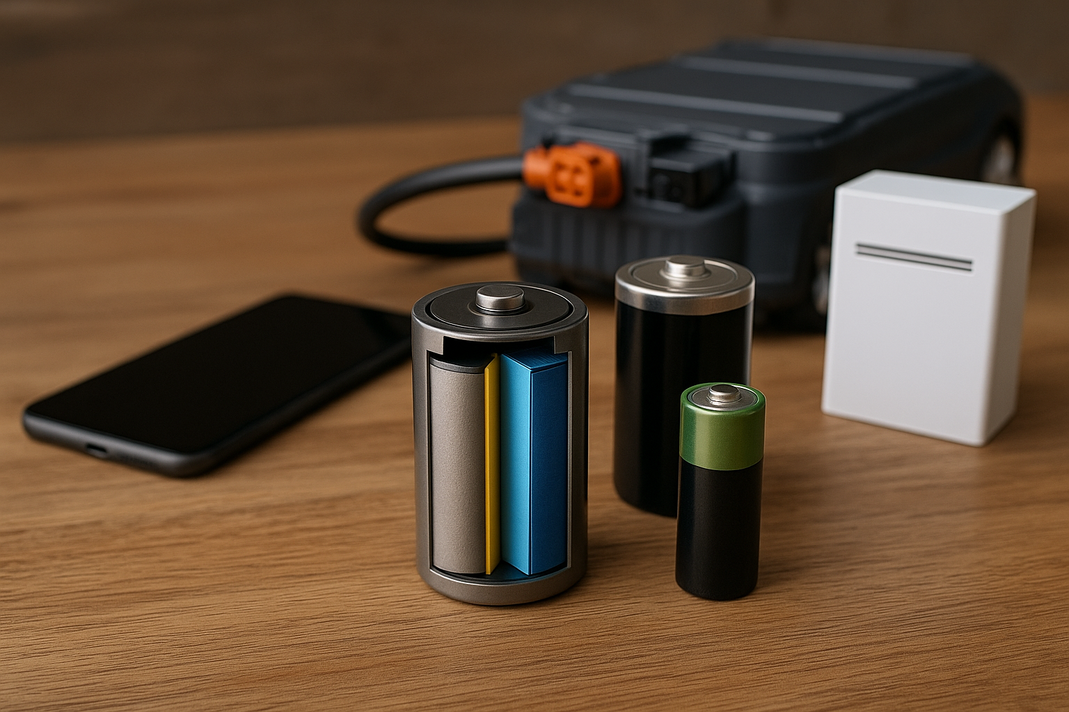 Illustration af hvad er strøm fra batterier