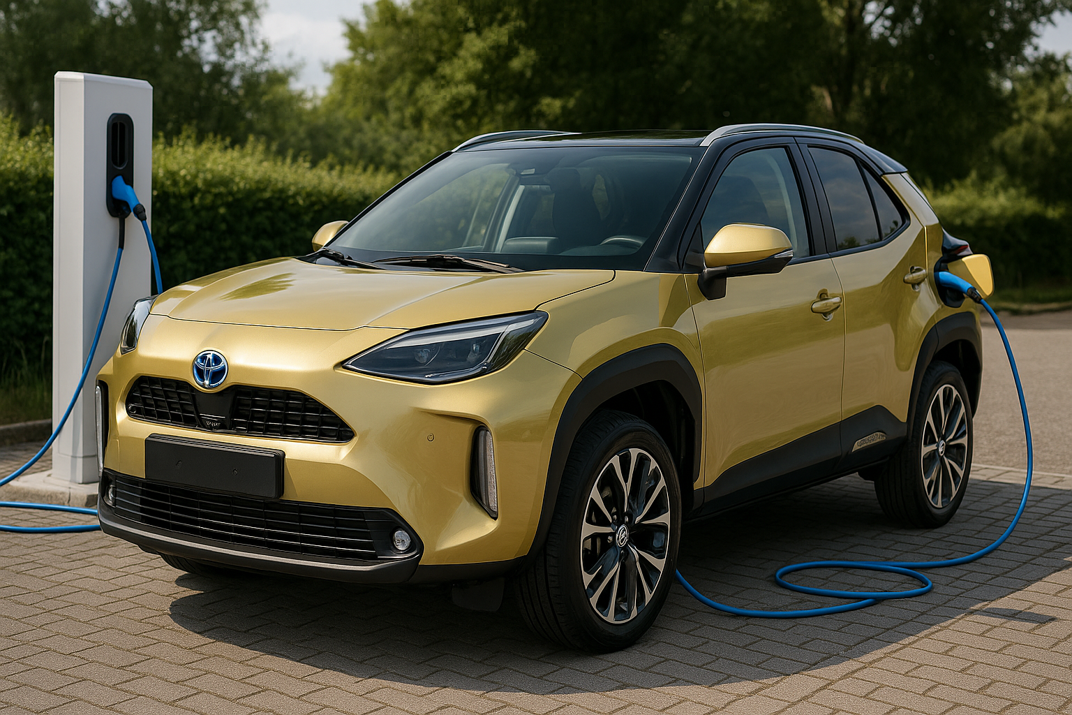 Illustration af hvor hurtigt kan den nye yaris cross køre på rent el?