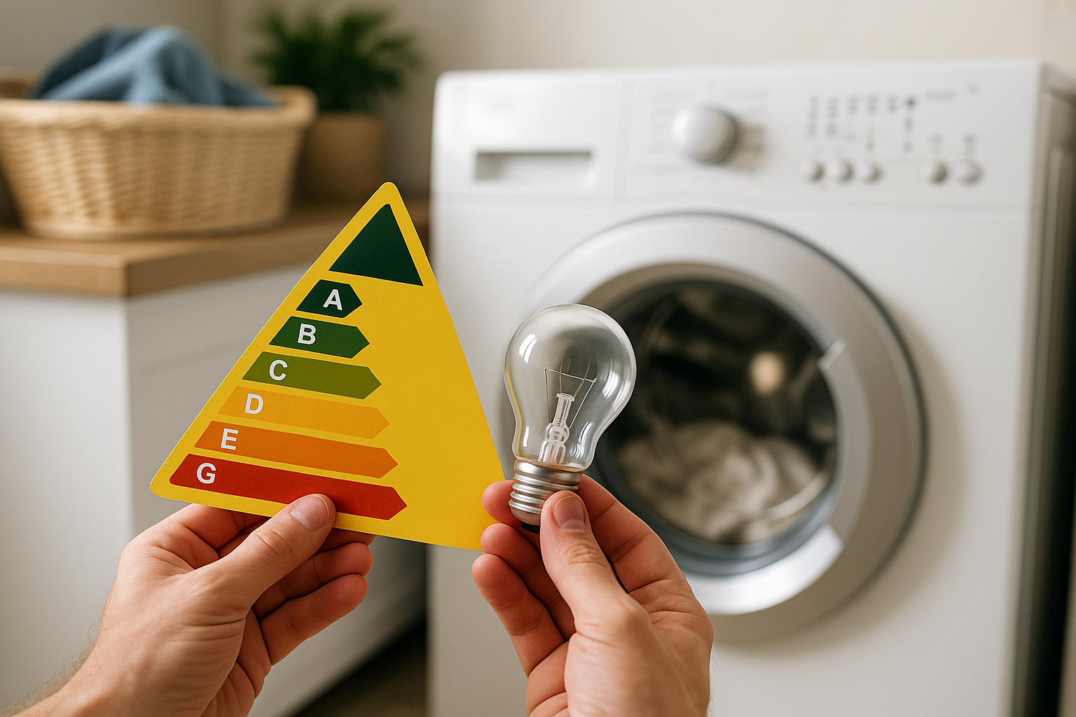 Illustration af hvor meget strøm bruger en vask