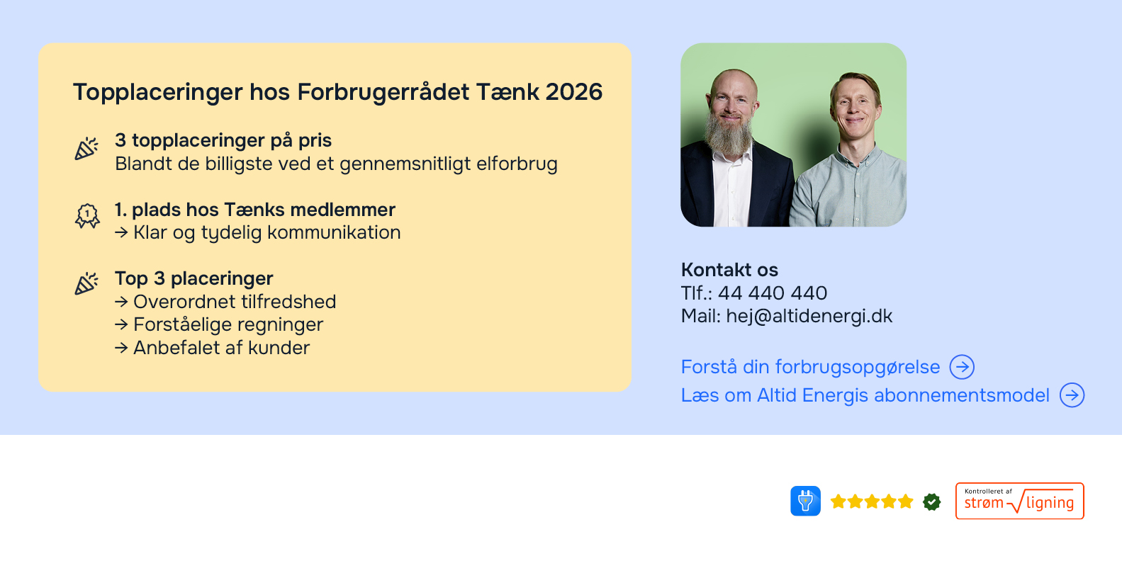 Altid Energi - Topplaceringer hos Forbrugerrådet Tænk 2026